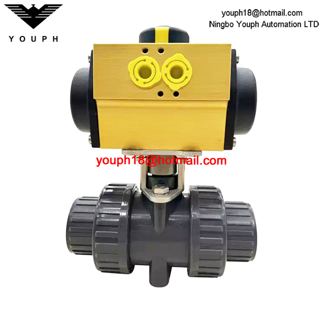 AP02DA SIRCA Corrosion Resistant Pneumatic PPR Flanged Double Union Ball Valve