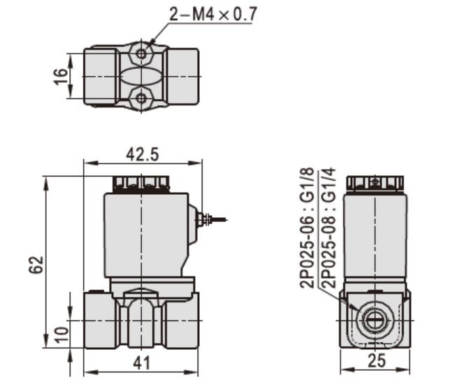 2P025-06 Dimensions Diagram