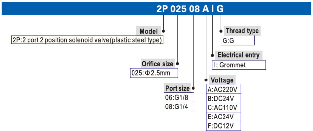 2P025-08 Ordering Code Diagram